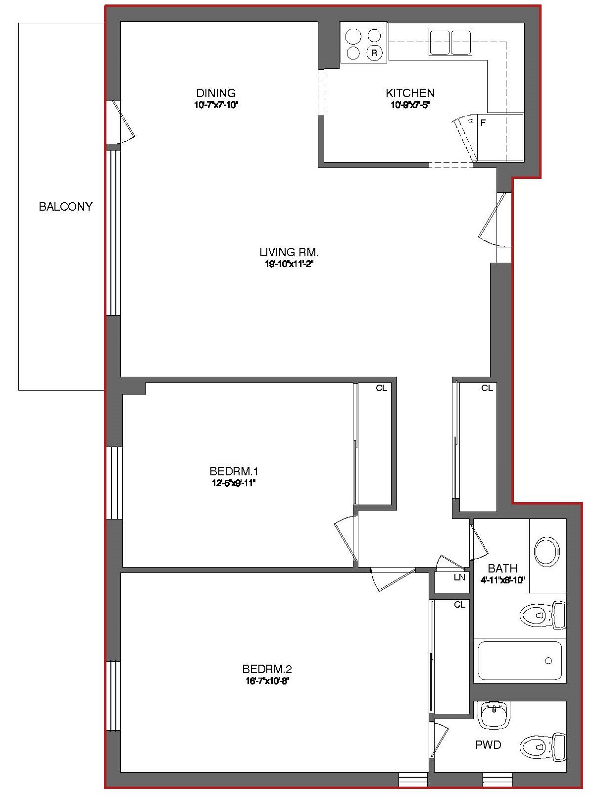 Two Bedroom Floor Plan_125 Lincoln Rd